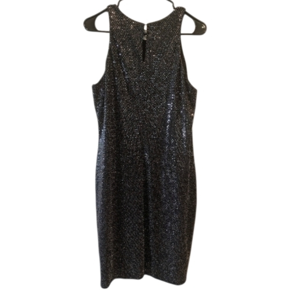 Black Sequin Mini Dress Size 12 | Blu Sage Cocktail Party Dress Sleeveless